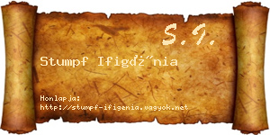 Stumpf Ifigénia névjegykártya